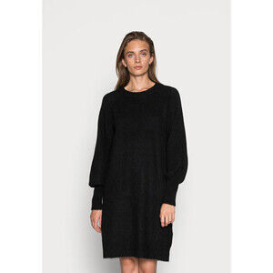 Selected Femme Long-Sleeve Knit Dress In Black Size M $165